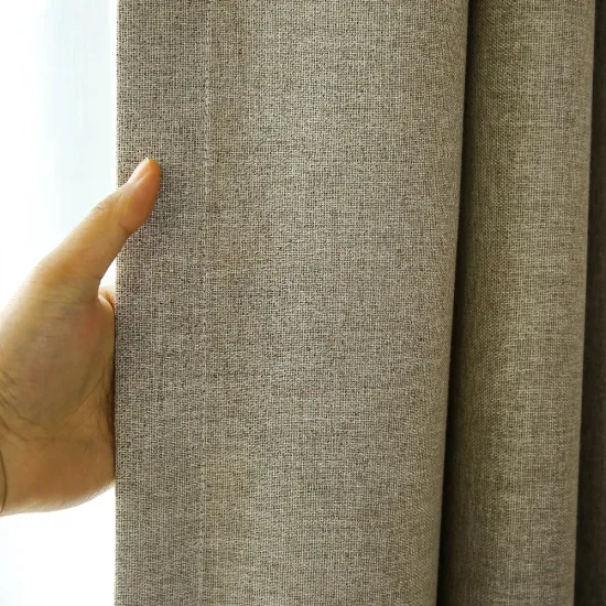 Suppliers of Blackout Curtain Fabric in China: 100% Polyester Faux Linen Window Curtains