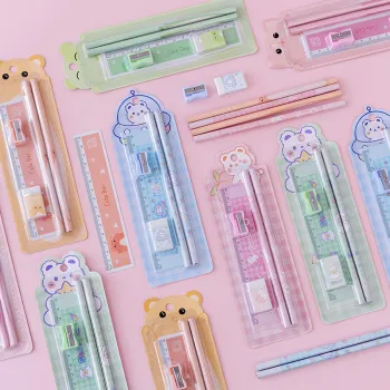 Student Office & School Pencil Set with 0.7mm Eraser and Sharpener