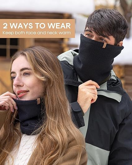 Winter Neck Warmer Men Ski Neck Gaiter Scarf For Men Women Thick Warm Fleece Windproof Scarves