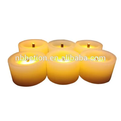 Set of 6 Flickering Flameless Candles, Battery Powered Fake Candles,Romantic Ivory Votive Candles and LED Candles with Timer