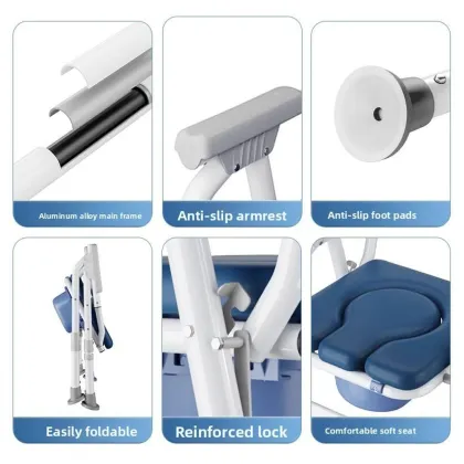 Elderly Support Toilet Chair with Anti Slip Cushion