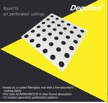 Round pergorated fiber glass acoustic panels