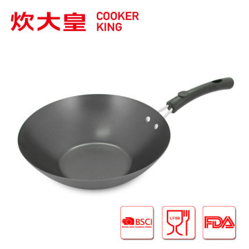 2015 26cm carbon steel industrial cooking woks