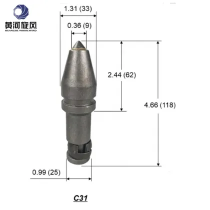 c31 kennametal 25mm foundation drilling cutting tools drill bits auger rock chisel tungsten carbide bullet teeth