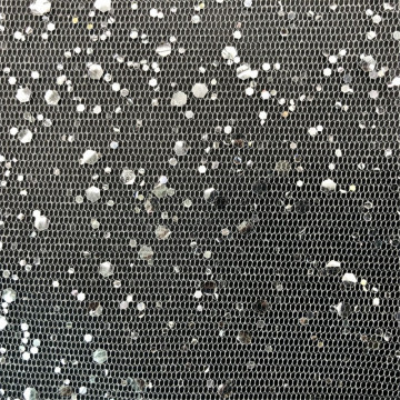 Tissu en maille hexagonale avec des paillettes pour robe tutu