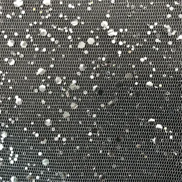 Hexagonal mesh fabric with sequins for tutu dress