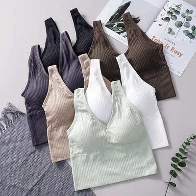 Wide Strap Backless Bralette Active Sports Underwear for Women