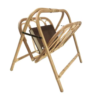 Contemporary Hand-Woven Rattan Floor Folding Magazine Rack