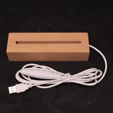 USB -Holzlampenbasis LED 3D -Nachtlicht rund und ovaler Holzbasis für Acryl