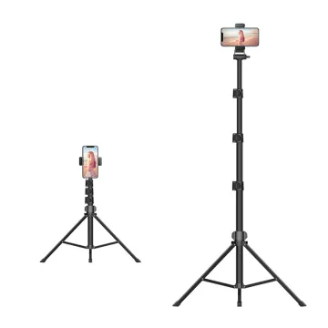 100% Aluminum Stick & Legs 1.35m Phone Tripod with 360 Rotated Tilt Angle