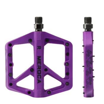 MEROCA Universal 14mm Thread Mountain Bike Pedals with Nylon for BMX, MTB & Road Bikes - Footrest Accessories