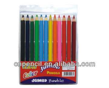 jumbo color pencil / hexagonal jumbo colored pencil / color pencil in pvc bag with paper card