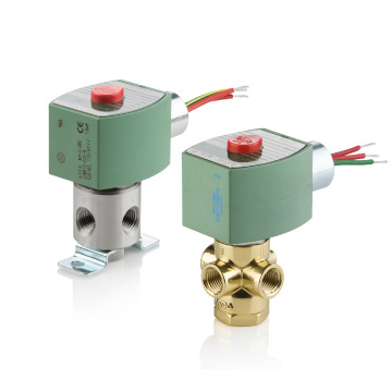 Title: "ASCO 8320G202 12DC Solenoid Valve: Direct Acting Brass and Stainless Steel 3 Way General Service Valve with 1/8" to 1/4" NPT Fittings