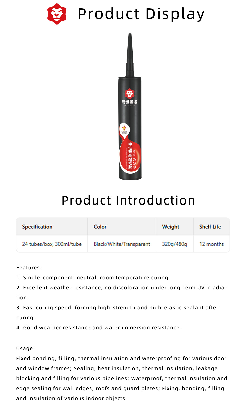 Weather-Resistant Neutral Silicone Sealant for Outdoor Use X