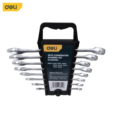 Deli EDL130008A tools open end spanner combination wrench set 8 PCS