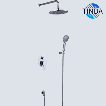 Modern Circular Overhead Shower with Handheld Unit