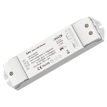 Skydance DA4: 4 Channel Constant Voltage DALI 2 LED Dimmer Controller