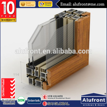 Top Quality KAW90 Series Aluminum Cladding Wood Profile for Swing-out Door/Window with Security Mesh