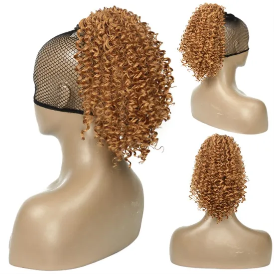 Wholesale Chorliss Short Virgin Cheveux Afro Kinky Curly Drawstring Net Synthetic Jerry Curly Clip-in Ponytail Hair Extension