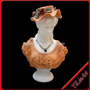 Hand Carved Garden Stone Marble Female Bust Statue