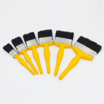 Yellow Handle Paint Brushes with Black Bristles for Painting