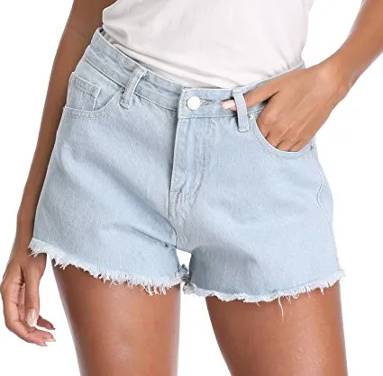 Women's Plus Size Destroyed Ripped Denim Shorts