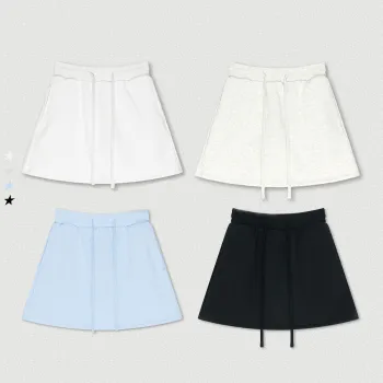 2025 Summer 440Gsm Heavyweight Cotton Retro Loose A-line Sports Short Skirts for Women