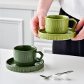 Green Ceramic Reusable Coffee Cup Set Porcelain Coffee Mugs Tea Mug Stoneware Cappuccino Latte Cup