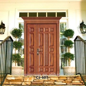 100% Mahogany Wood Door double oval wooden doors design