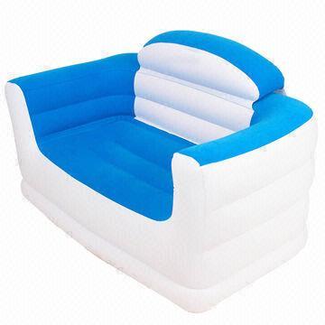 Double inflatable flocked sofa launch