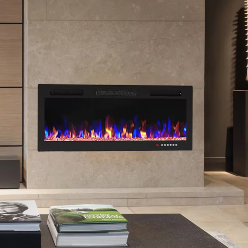 Built-in decorative wall recessed wall mounted insert electric fire place fireplace Free Standing Electric Fireplaces