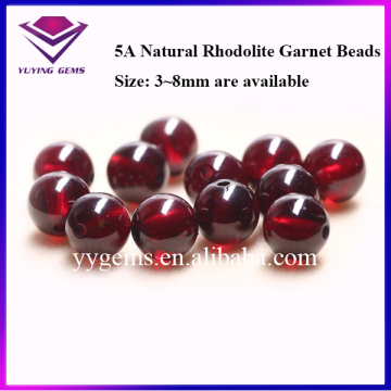 5A Quality 3~8mm Available Natural Rhodolite Garnet Beads Gemstone Strand Wholesale Granatum