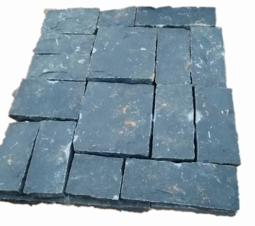 Tile Batu Basalt Hitam Luar Ruang Alami - Panel Cladding Dinding Eksterior