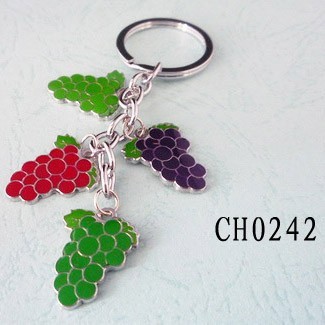 yiwu enamel metal promotional custom grape key chain