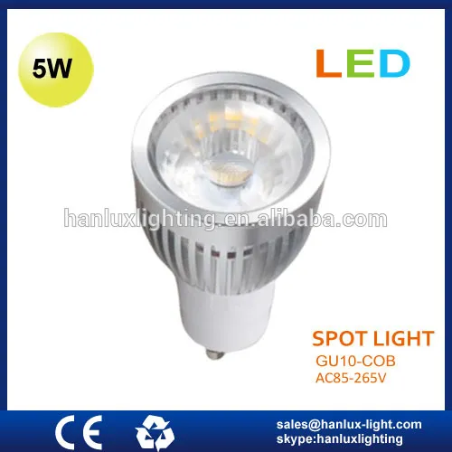 5W 400LM base GU10 TUV CE ROHS report GU10 LED spotlight