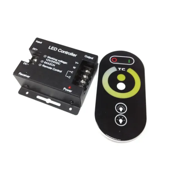 RF Dimmable Wireless LED Controller 12V 24V Color Temperature Remote Control for LED Strip Light and Neon Rope