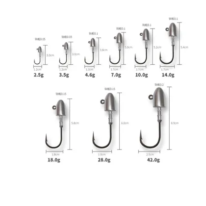 Lead Bullet Head Jig Hook Metal Fishing Lure JY2028