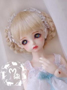 Peluca de pelo dorado BJD para muñeca articulada con bola MSD