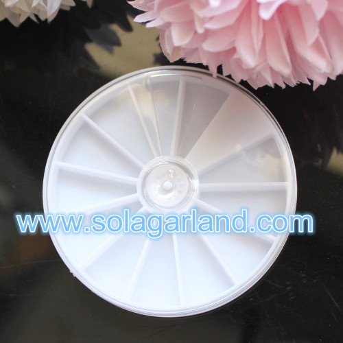 Round Plastic Storage Box White Plastic Jewelry Container Box With 12 Slot