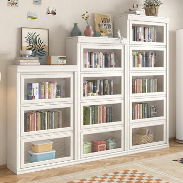 American Style Floor-Standing Bookshelf with Dustproof Glass Door
