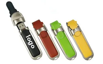 4GB 8GB 16GB Leather USB Flash Drive with LOGO for Promotion