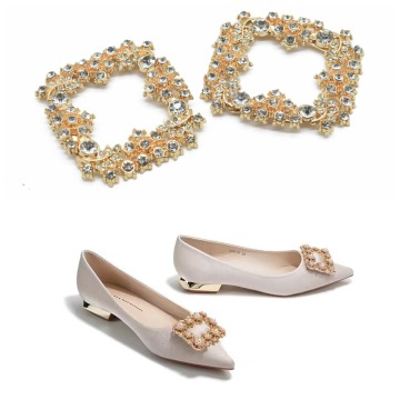 New High Quality Crystal Glass Princess Bridal Shoe Clip with Rhinestones - Enhance Your Ladies' Footwear Accessories