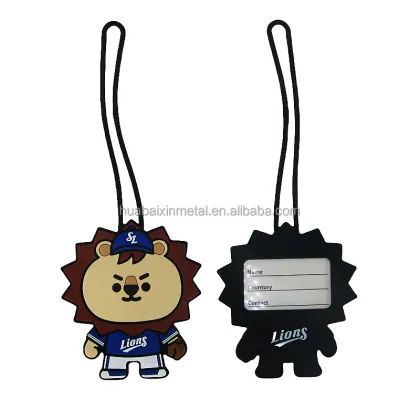 Cute Black Silicone Luggage Tag - Huabaixin Korean Version Customizable Little Lion Travel Equipment