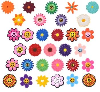 Wholesale Bulk Factory Direct PVC Flower Style Rainbow Cartoon Shoe Decorations