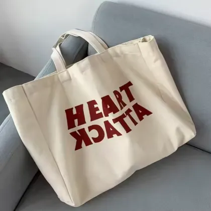 Minimalist Durable Fashion Large Custom Canvas Shopping Bag