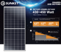 Bifacial 445w mono solar panel 166mm 144cells