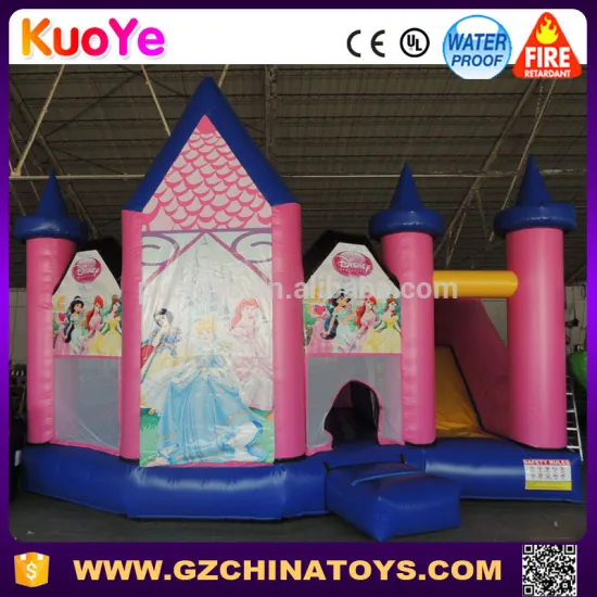 Wholesale princess bouncer inflatable bouncy castle with slide for sale
