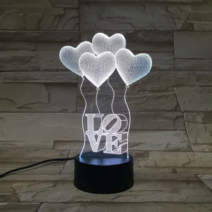 Love Balloons night light base Optical Illusion 3D LED Night Light Decoration Night Lamp