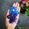 Bescon Super Glow in the Dark Nebula Glitter Polyhedral Dice Set NORTHERN LIGHT, Luminous RPG Dice Set, Glowing Novelty DND Dice