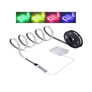IP65 กันน้ำ RGB LED LED LIGHT: 30 SMD 5050 LEDs, DC 5V ที่ขับเคลื่อนด้วยแบตเตอรี่พร้อมตัวควบคุมคีย์ Mini 3